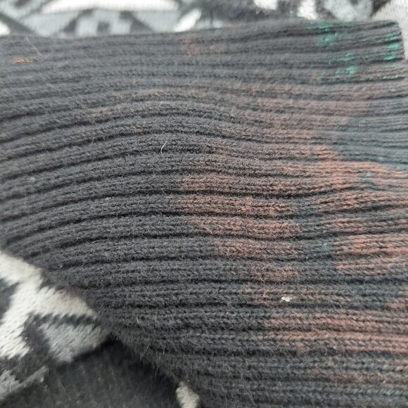 Mossimo Womens Cardigan Size Large Aztec Knit Black White Sweater READ - Picture 7 of 8